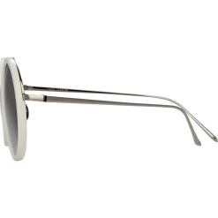 Linda Farrow - 239 C68 Round Sunglasses - White - Eyewear - Avvenice