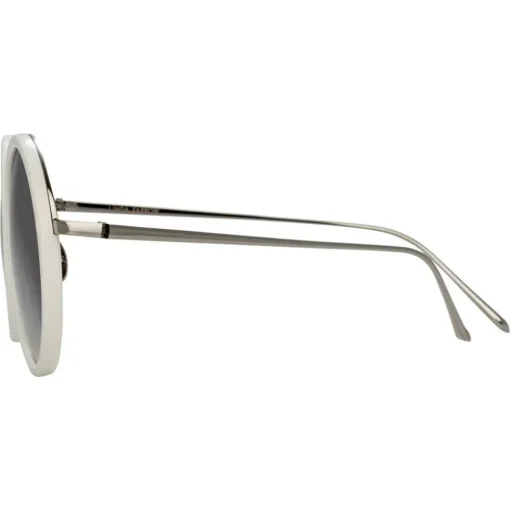 Linda Farrow - 239 C68 Round Sunglasses - White - Eyewear - Avvenice