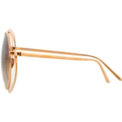 Linda Farrow - 659 C5 Round Sunglasses - Rose Gold - Eyewear - Avvenice