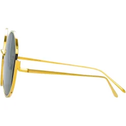 Linda Farrow - 851 C4 Round Sunglasses - Yellow Gold - Eyewear - Avvenice