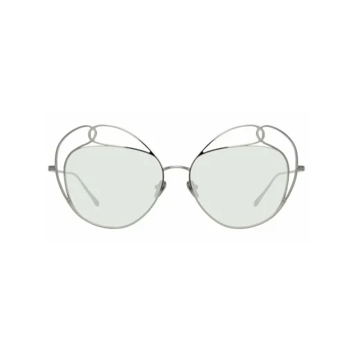 Linda Farrow - 853 C6 Round Sunglasses - White Gold - Eyewear - Avvenice