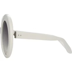 Linda Farrow - 468 C15 Round Sunglasses - White - Eyewear - Avvenice^ Sunglasses & Eyewear