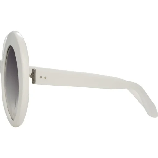 Linda Farrow - 468 C15 Round Sunglasses - White - Eyewear - Avvenice^ Sunglasses & Eyewear