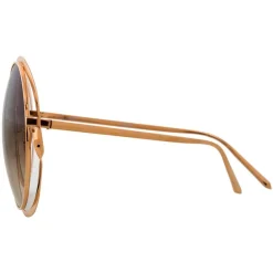Linda Farrow - 660 C5 Round Sunglasses - Rose Gold - Eyewear - Avvenice^ Sunglasses & Eyewear