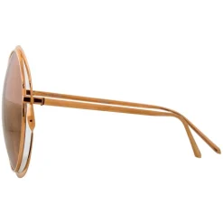 Linda Farrow - 660 C3 Round Sunglasses - Full Rose Gold - Eyewear - Avvenice^ Sunglasses & Eyewear
