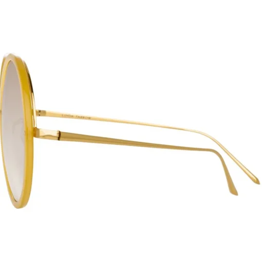 Linda Farrow - 457 C33 Round Sunglasses - Yellow Gold - Eyewear - Avvenice^ Sunglasses & Eyewear