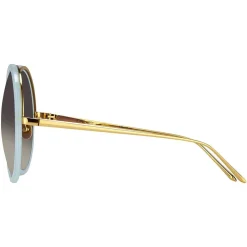 Linda Farrow - 457 C16 Round Sunglasses - Spearmint - Eyewear - Avvenice^ Sunglasses & Eyewear