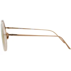 Linda Farrow - 239 C57 Round Sunglasses - Milky Peach - Eyewear - Avvenice^ Sunglasses & Eyewear