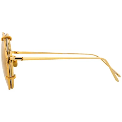 Linda Farrow - 647 C1 Round Sunglasses - Yellow Gold - Eyewear - Avvenice^ Sunglasses & Eyewear