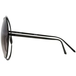 Linda Farrow - 660 C6 Round Sunglasses - Nickel - Eyewear - Avvenice