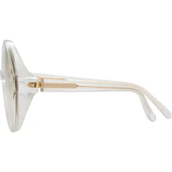 Linda Farrow - 657 C10 Round Sunglasses - Clear - Eyewear - Avvenice^ Sunglasses & Eyewear