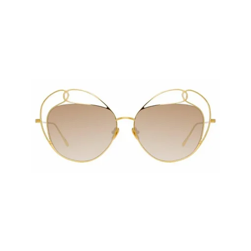 Linda Farrow - 853 C4 Round Sunglasses - Yellow Gold - Eyewear - Avvenice^ Sunglasses & Eyewear