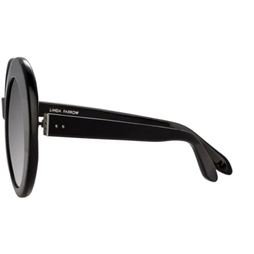 Linda Farrow - 468 C14 Round Sunglasses - Black - Eyewear - Avvenice