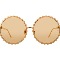 Linda Farrow - 662 C5 Round Sunglasses - Rose Gold - Eyewear - Avvenice