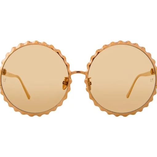 Linda Farrow - 662 C5 Round Sunglasses - Rose Gold - Eyewear - Avvenice