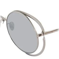 Linda Farrow - 659 C2 Round Sunglasses - White Gold - Eyewear - Avvenice