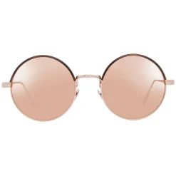 Linda Farrow - 583 C7 Round Sunglasses - Rose Gold - Eyewear - Avvenice