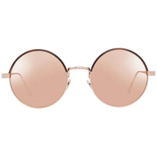 Linda Farrow - 583 C7 Round Sunglasses - Rose Gold - Eyewear - Avvenice