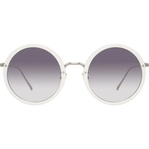 Linda Farrow - 239 C68 Round Sunglasses - White - Eyewear - Avvenice