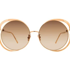 Linda Farrow - 659 C5 Round Sunglasses - Rose Gold - Eyewear - Avvenice