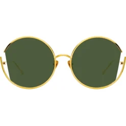 Linda Farrow - 851 C4 Round Sunglasses - Yellow Gold - Eyewear - Avvenice