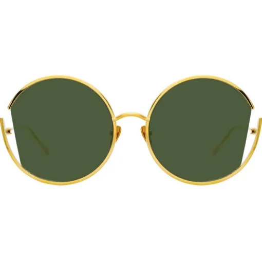 Linda Farrow - 851 C4 Round Sunglasses - Yellow Gold - Eyewear - Avvenice