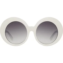 Linda Farrow - 468 C15 Round Sunglasses - White - Eyewear - Avvenice^ Sunglasses & Eyewear