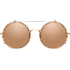 Linda Farrow - 741 C6 Round Sunglasses - Ash - Eyewear - Avvenice^ Sunglasses & Eyewear