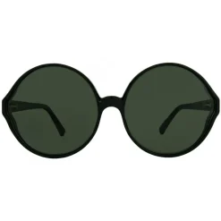 Linda Farrow - 657 C1 Round Sunglasses - Full Black - Eyewear - Avvenice^ Sunglasses & Eyewear