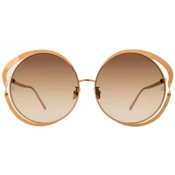 Linda Farrow - 660 C5 Round Sunglasses - Rose Gold - Eyewear - Avvenice^ Sunglasses & Eyewear