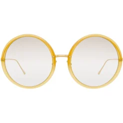 Linda Farrow - 457 C33 Round Sunglasses - Yellow Gold - Eyewear - Avvenice^ Sunglasses & Eyewear