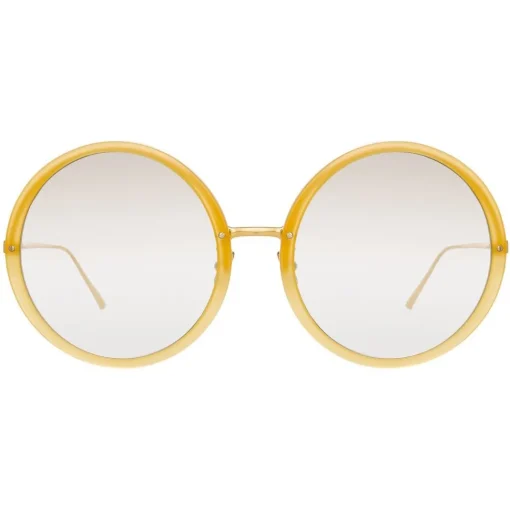 Linda Farrow - 457 C33 Round Sunglasses - Yellow Gold - Eyewear - Avvenice^ Sunglasses & Eyewear