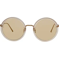 Linda Farrow - 239 C57 Round Sunglasses - Milky Peach - Eyewear - Avvenice^ Sunglasses & Eyewear