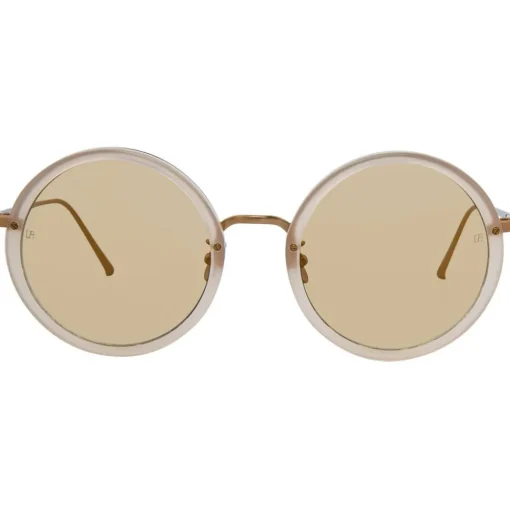 Linda Farrow - 239 C57 Round Sunglasses - Milky Peach - Eyewear - Avvenice^ Sunglasses & Eyewear