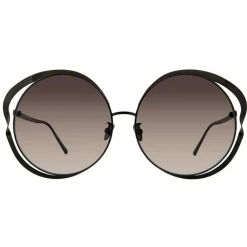 Linda Farrow - 660 C6 Round Sunglasses - Nickel - Eyewear - Avvenice