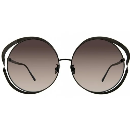Linda Farrow - 660 C6 Round Sunglasses - Nickel - Eyewear - Avvenice