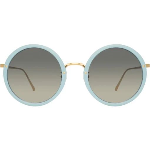 Linda Farrow - 239 C70 Round Sunglasses - Porcelaine Blu - Eyewear - Avvenice^ Sunglasses & Eyewear