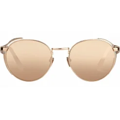 Linda Farrow - 300 C10 Round Sunglasses - Rose Gold - Eyewear - Avvenice