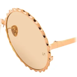 Linda Farrow - 662 C5 Round Sunglasses - Rose Gold - Eyewear - Avvenice