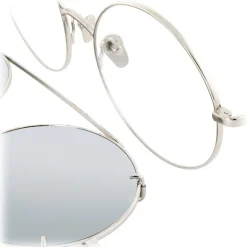 Linda Farrow - 647 C2 Round Sunglasses - White Gold - Eyewear - Avvenice