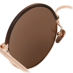Linda Farrow - 583 C7 Round Sunglasses - Rose Gold - Eyewear - Avvenice