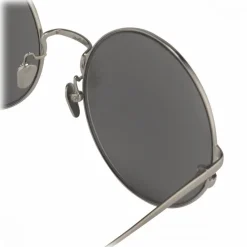 Linda Farrow - 343 C4 Round Sunglasses - White Gold - Eyewear - Avvenice