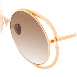 Linda Farrow - 659 C5 Round Sunglasses - Rose Gold - Eyewear - Avvenice