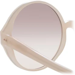 Linda Farrow - 657 C15 Round Sunglasses - Milky Pink - Eyewear - Avvenice
