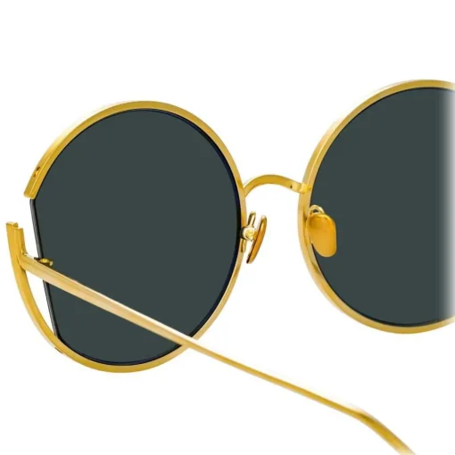 Linda Farrow - 851 C4 Round Sunglasses - Yellow Gold - Eyewear - Avvenice