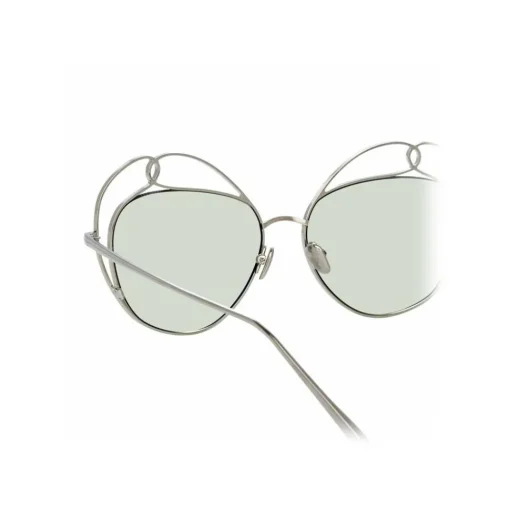 Linda Farrow - 853 C6 Round Sunglasses - White Gold - Eyewear - Avvenice