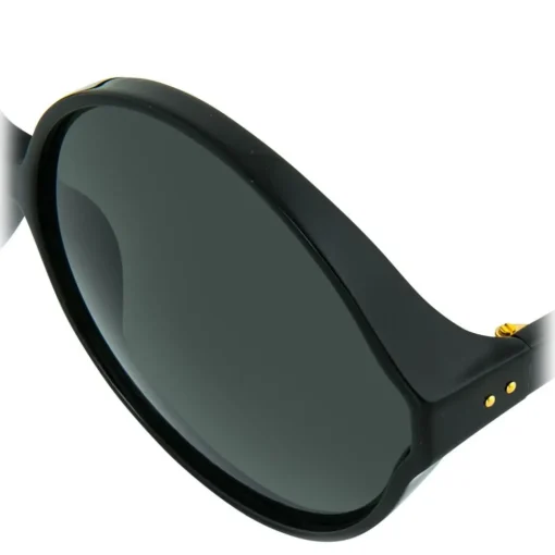 Linda Farrow - 657 C1 Round Sunglasses - Full Black - Eyewear - Avvenice^ Sunglasses & Eyewear