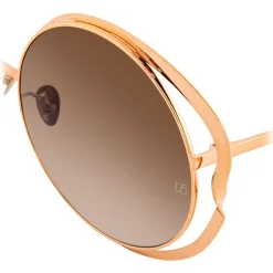 Linda Farrow - 660 C5 Round Sunglasses - Rose Gold - Eyewear - Avvenice^ Sunglasses & Eyewear