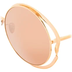 Linda Farrow - 660 C3 Round Sunglasses - Full Rose Gold - Eyewear - Avvenice^ Sunglasses & Eyewear