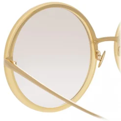 Linda Farrow - 457 C33 Round Sunglasses - Yellow Gold - Eyewear - Avvenice^ Sunglasses & Eyewear